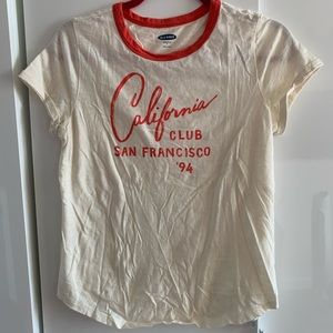 OLD NAVY cream colored graphic t-shirt